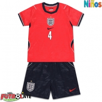 Camiseta Inglaterra Declan Rice #4 Visitante Equipación para niños Mundial 2026 manga corta (+ pantalones cortos)